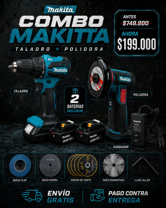 Super Combo Makita: Taladro + Pulidora [LIQUIDACIÓN DE STOCK]